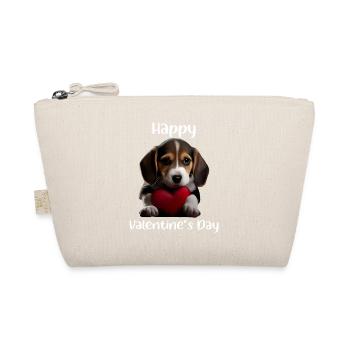 Happy Valentins Day Beagle - Bio-Täschchen - Natur - Vorne
