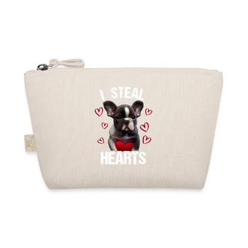 Je vole des cœurs chien Frenchie français bulldog - Trousse biologique - nature - Devant