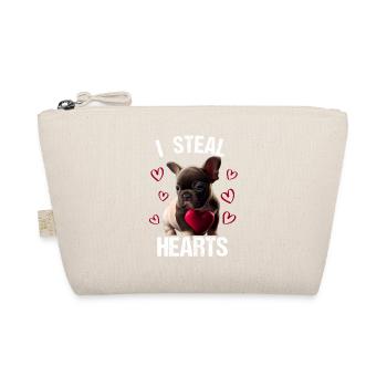 Je vole des cœurs chien Frenchie français bulldog - Trousse biologique - nature - Devant