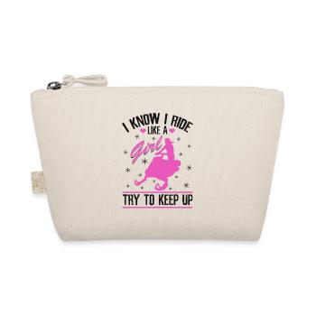 Ride Like Girl Snowmobile Snowmobile - Organic Pouch - nature - Front