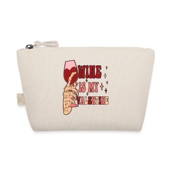 Wine Is My Valentine Anti Valentine's Day - Organic Pouch - nature - Front