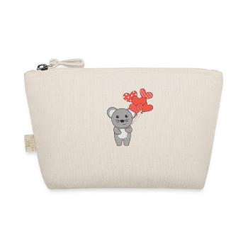 Mouse for Valentine's Day cute animals with hearts - Organic Pouch - nature - Front