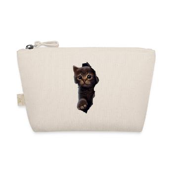 Cat Cute Kitten Cracked Cat Lovers Cats - Organic Pouch - nature - Front