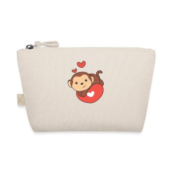 Singe pour la Saint-Valentin animaux mignons avec des cœurs - Trousse biologique - nature - Devant