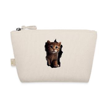 Cat Cute Kitten Cracked Cat Lovers Cats - Organic Pouch - nature - Front