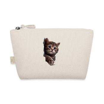Cat Cute Kitten Cracked Cat Lovers Cats - Organic Pouch - nature - Front