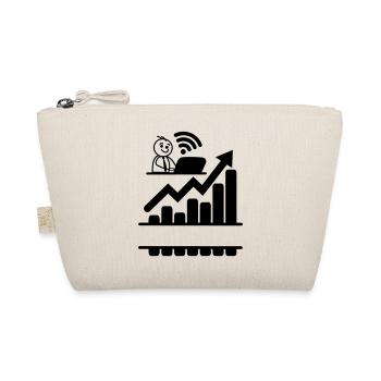 Happy young man on laptop sales go up - Organic Pouch - nature - Front