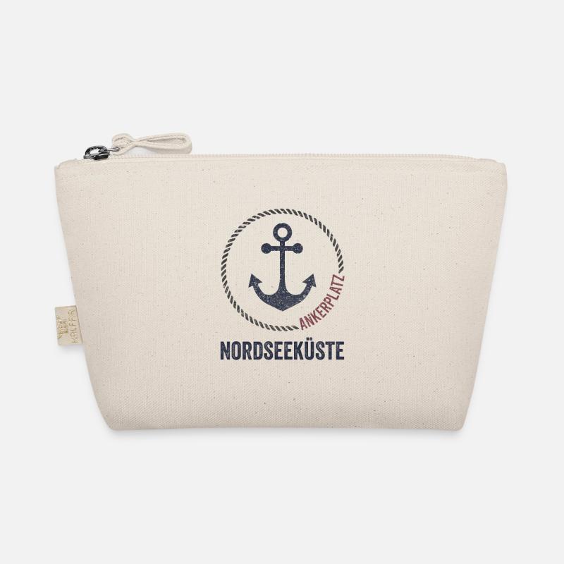 Nordsee Ankerplatz Emblem - Bio-Täschchen - Natur