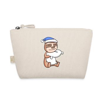 Sloth with pillow and sleeping cap - Organic Pouch - nature - Front