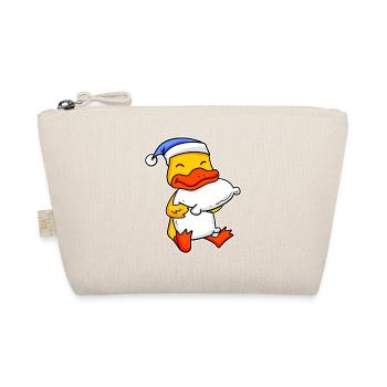 Duck with pillow and sleeping cap - Organic Pouch - nature - Front