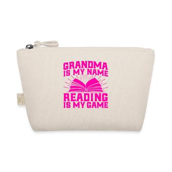 Grandma is my name Reading is my game Reading a book - Organic Pouch - nature - Front