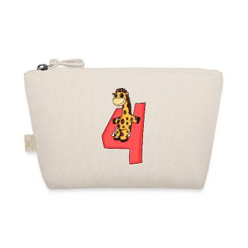 4 years old - 4th birthday with animal motif - Organic Pouch - nature - Front