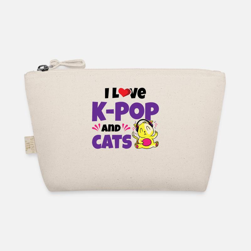 Ich liebe K-Pop und Katzen Bio-Täschchen