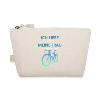 Rennrad Liebe meine Frau 3D Perspektive Türkis - Bio-Täschchen - Natur - Vorne