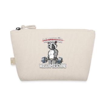 Waschbär Waschmaschine Bodybuilding Fitness Gym - Bio-Täschchen - Natur - Vorne