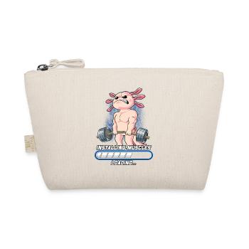 Axolotl Muskeln Aufbauen Bodybuilding Fitness Gym - Bio-Täschchen - Natur - Vorne