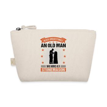 Stonemason Old Man Saying Men's Gift - Organic Pouch - nature - Front
