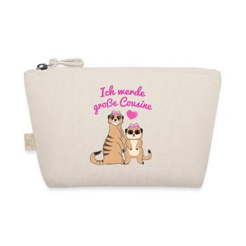 Ich Werde Große Cousine Erdmännchen Geschenk - Bio-Täschchen - Natur - Vorne