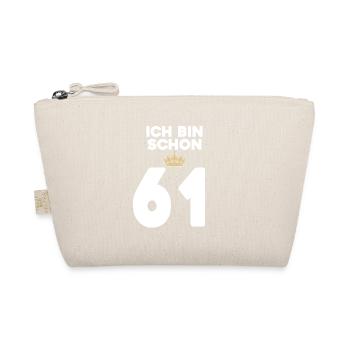 61. Geburtstag Geschenk - 61 Jahre mit Krone - Bio-Täschchen - Natur - Vorne