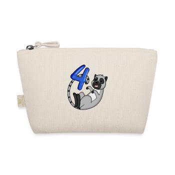 4 years old - 4th birthday with animal motif - Organic Pouch - nature - Front