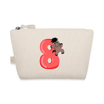 8 years old - 8th birthday with animal motif - Organic Pouch - nature - Front