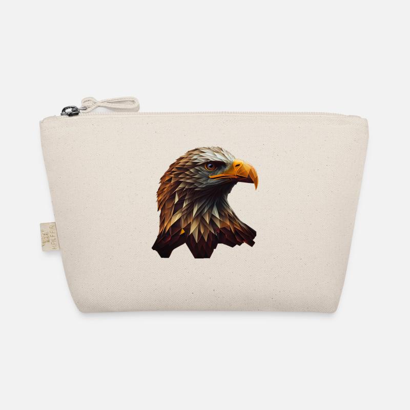Cooles Polygon Design Mit Einem Weißkopfseeadler - Bio-Täschchen - Natur