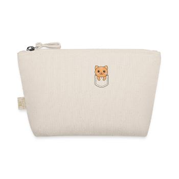 Katze in Tasche süße Katzen in Brusttasche - Bio-Täschchen - Natur - Vorne