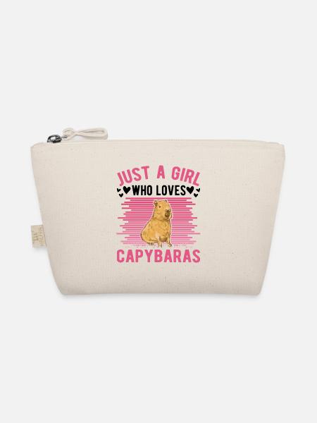 Just a Girl Who loves Capybaras Capybara Mädchen - Bio-Täschchen - Natur - Vorne