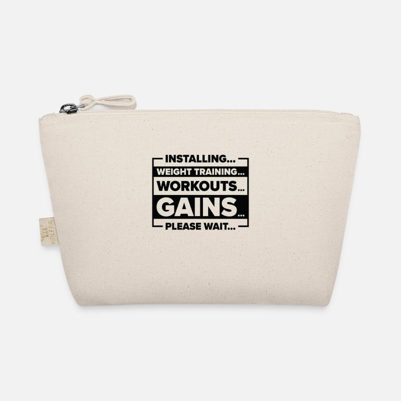 Installing Weight Training Gym Lover Workout Gains Organic Pouch