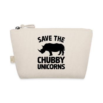 Einhorn Nashorn Save the chubby unicorns schwarz - Bio-Täschchen - Natur - Vorne