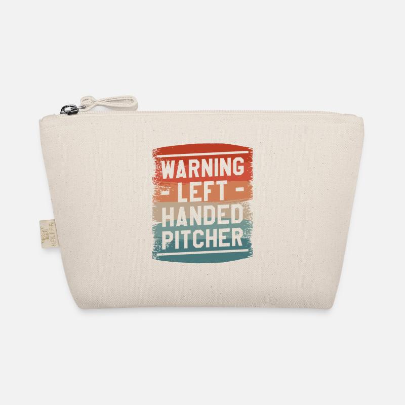 Warnung Linkshänder Pitcher Lefty Baseballspieler Bio-Täschchen