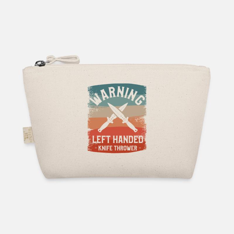 Warning Left Handed Knife Thrower Lefty Organic Pouch