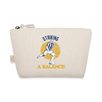 Striking A Balance! Retro Cool Football Designs - Organic Pouch - nature - Front