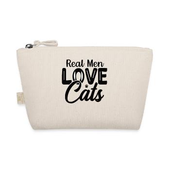 Real men love cats cat man cat father - Organic Pouch - nature - Front