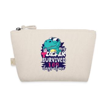 My teacher survived 100 days of me dinosaurs - Organic Pouch - nature - Front