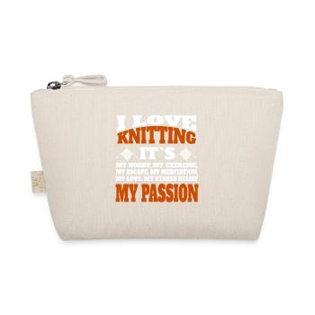 Knitting Seamstress Knitter Crochet Tailor - Organic Pouch - nature - Front