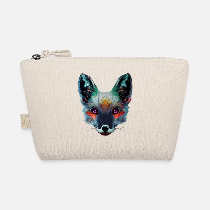 Neon Fox Head Art Organic Pouch