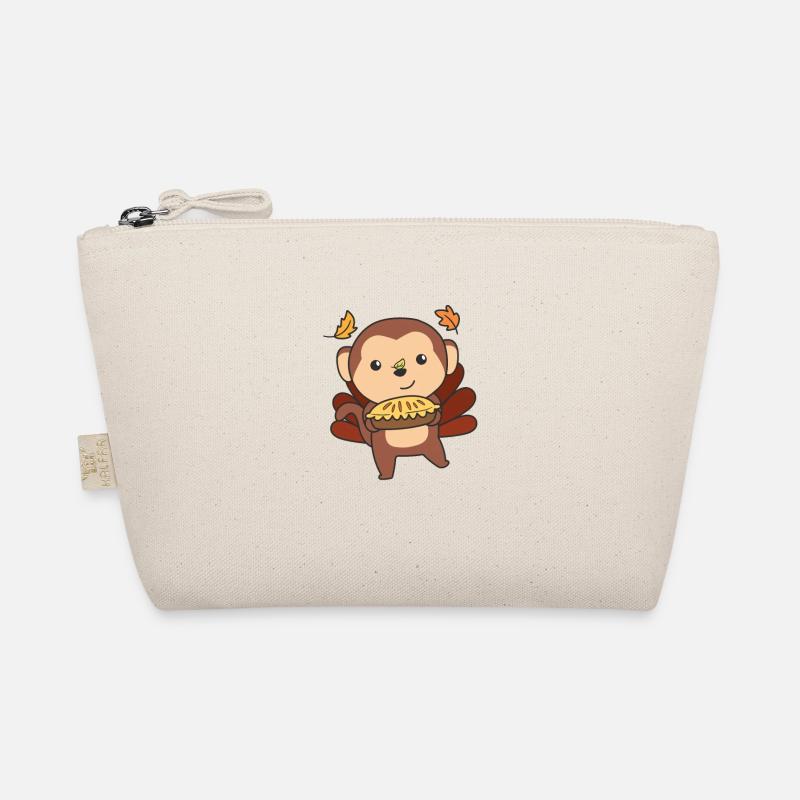 thanksgiving day outfits turkey monkey with pie Organic Pouch