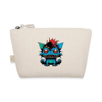 Monster Crash - Monstre bleu souriant effronté - Trousse biologique - nature - Devant