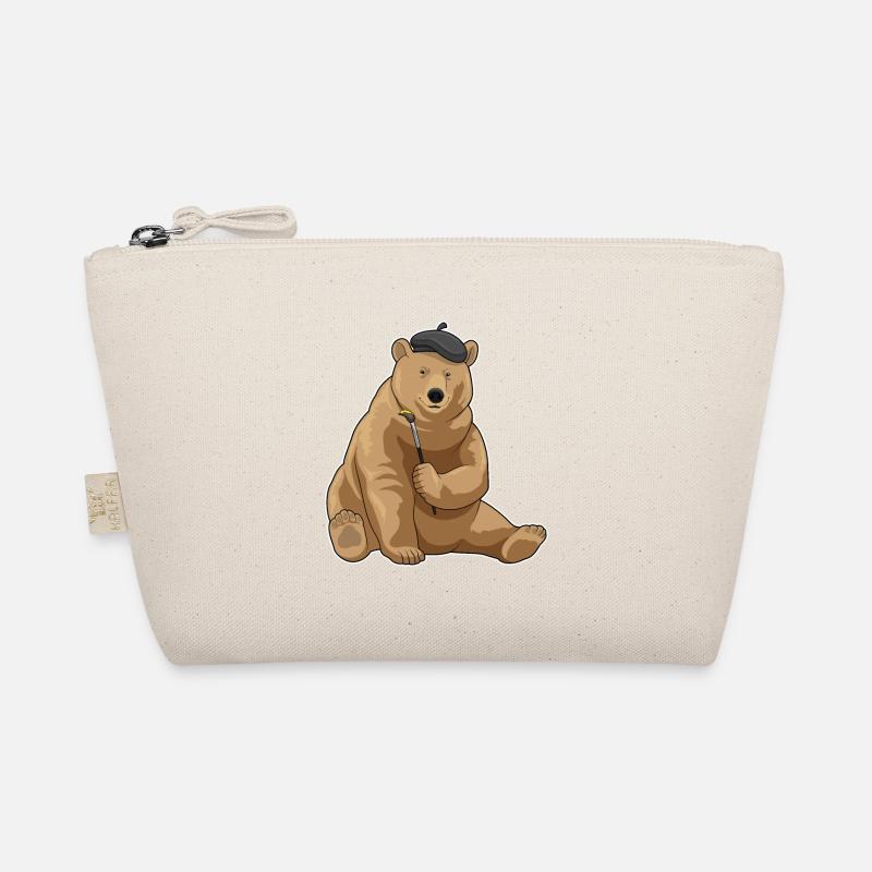 Bear Painter Brush Painting Organic Pouch