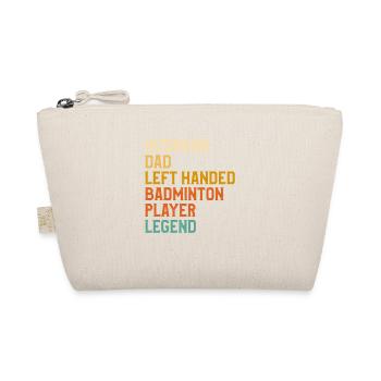 Husband Dad Left Handed Badminton Legend - Organic Pouch - nature - Front