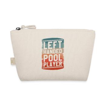 Left Handed Pool Player Billiard - Organic Pouch - nature - Front