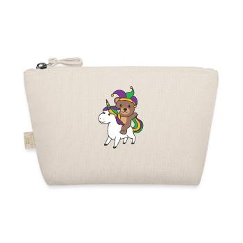Mardi Gras Bär mit Einhorn Faschings Kostüm - Bio-Täschchen - Natur - Vorne
