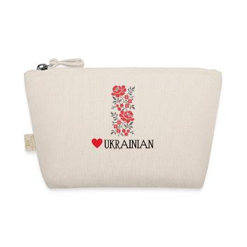 Ukrainian man of patriotic heart embroidery - Organic Pouch - nature - Front