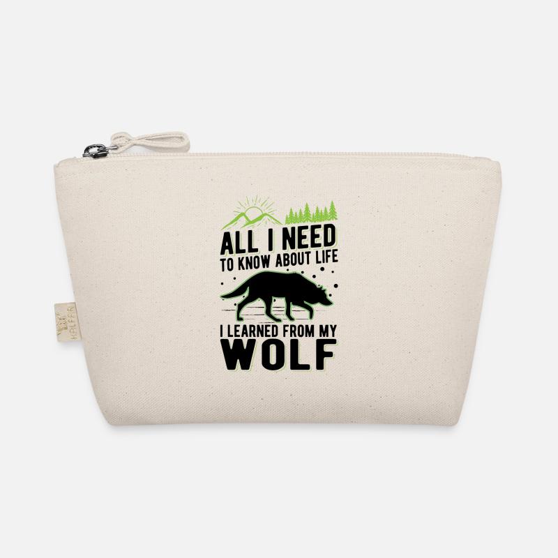 Wolf Liebhaber Geschenk Wolfsrudel - Bio-Täschchen - Natur