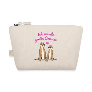 Ich Werde Große Cousine Erdmännchen Geschenk - Bio-Täschchen - Natur - Vorne