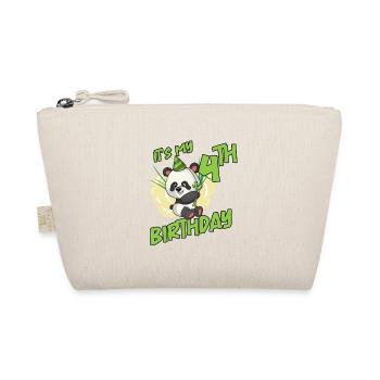 Es ist mein 4. Geburtstag Panda - Bio-Täschchen - Natur - Vorne