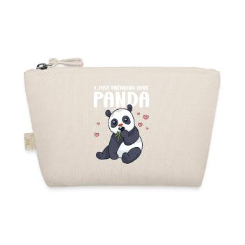 I Freaking Love Panda – Cute Panda Love - Organic Pouch - nature - Front