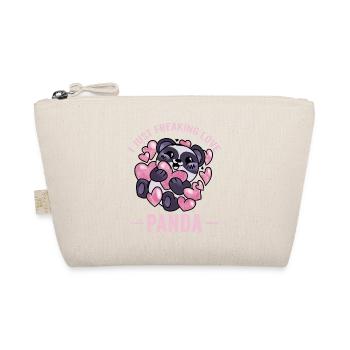 I Freaking Love Panda – Cute Panda Hearts - Organic Pouch - nature - Front