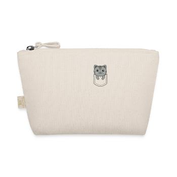 Katze in Tasche süße Katzen in Brusttasche - Bio-Täschchen - Natur - Vorne
